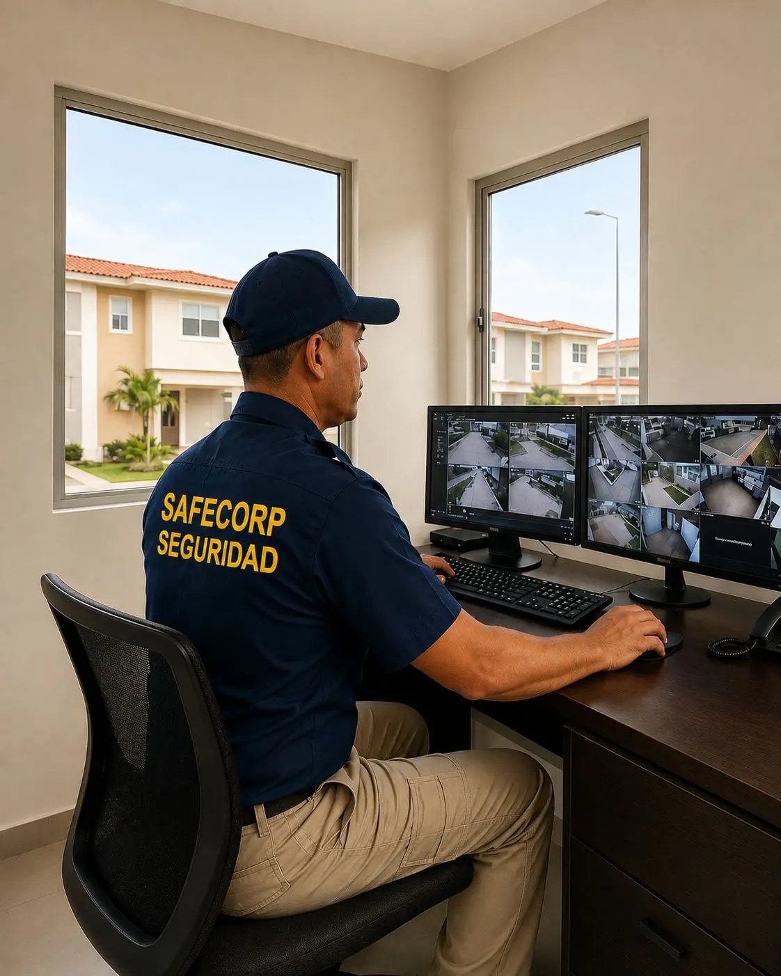Sala de monitoreo tecnológico 24/7 de SAFECORP en Panamá